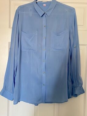Light Blue Women's Button-Down Blouse by Zola